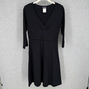 Patagonia Womens 3/4 Sleeve Margot Dress Size S Black Organic Cotton Classic EUC